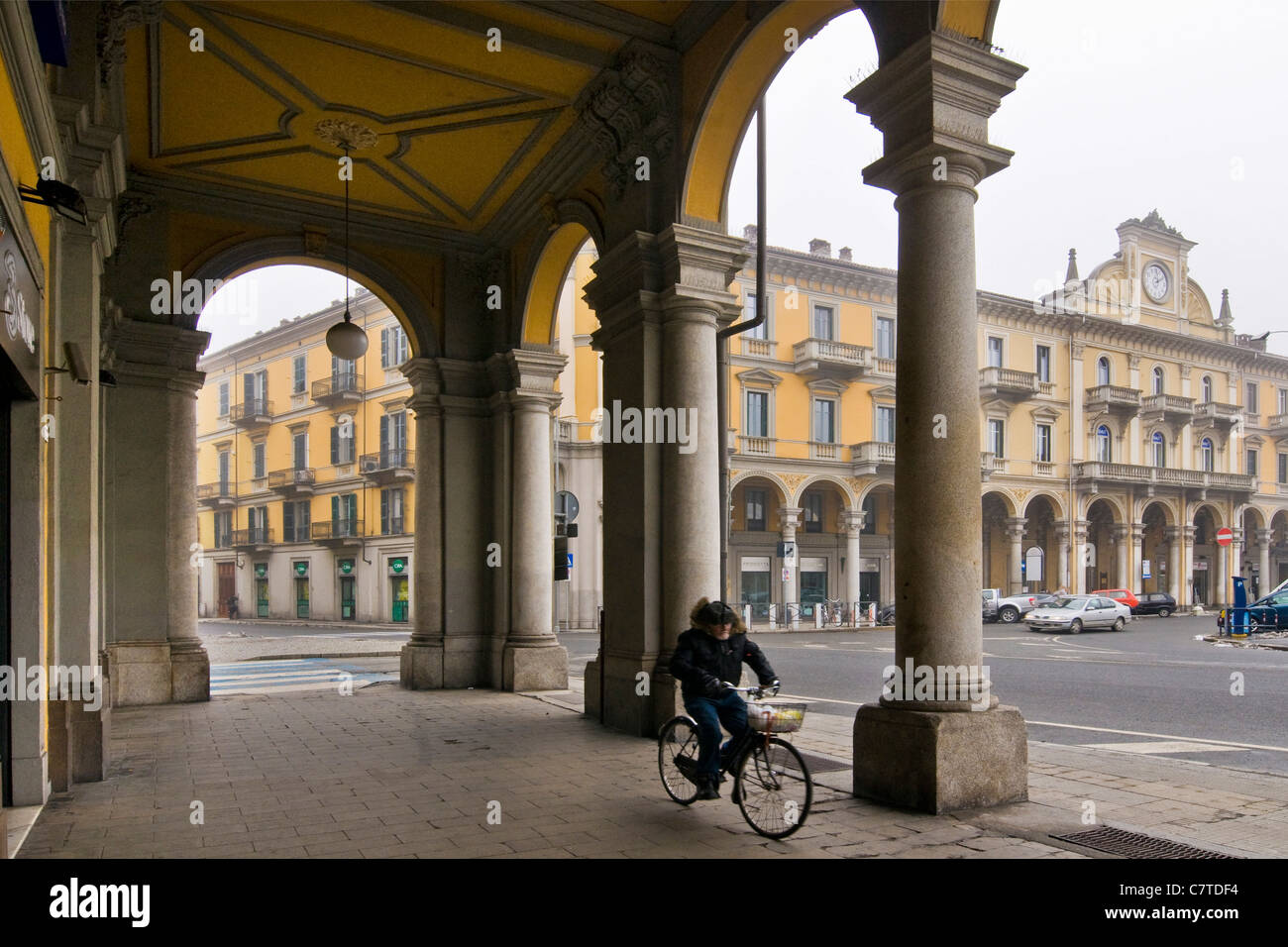 Italy, Piedmont, Alessandria, Piazza Garibaldi Stock Photo