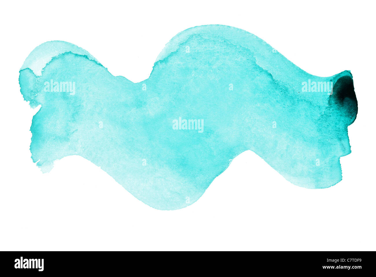 Green watercolor brush strokes - space for your own text Stock Photo