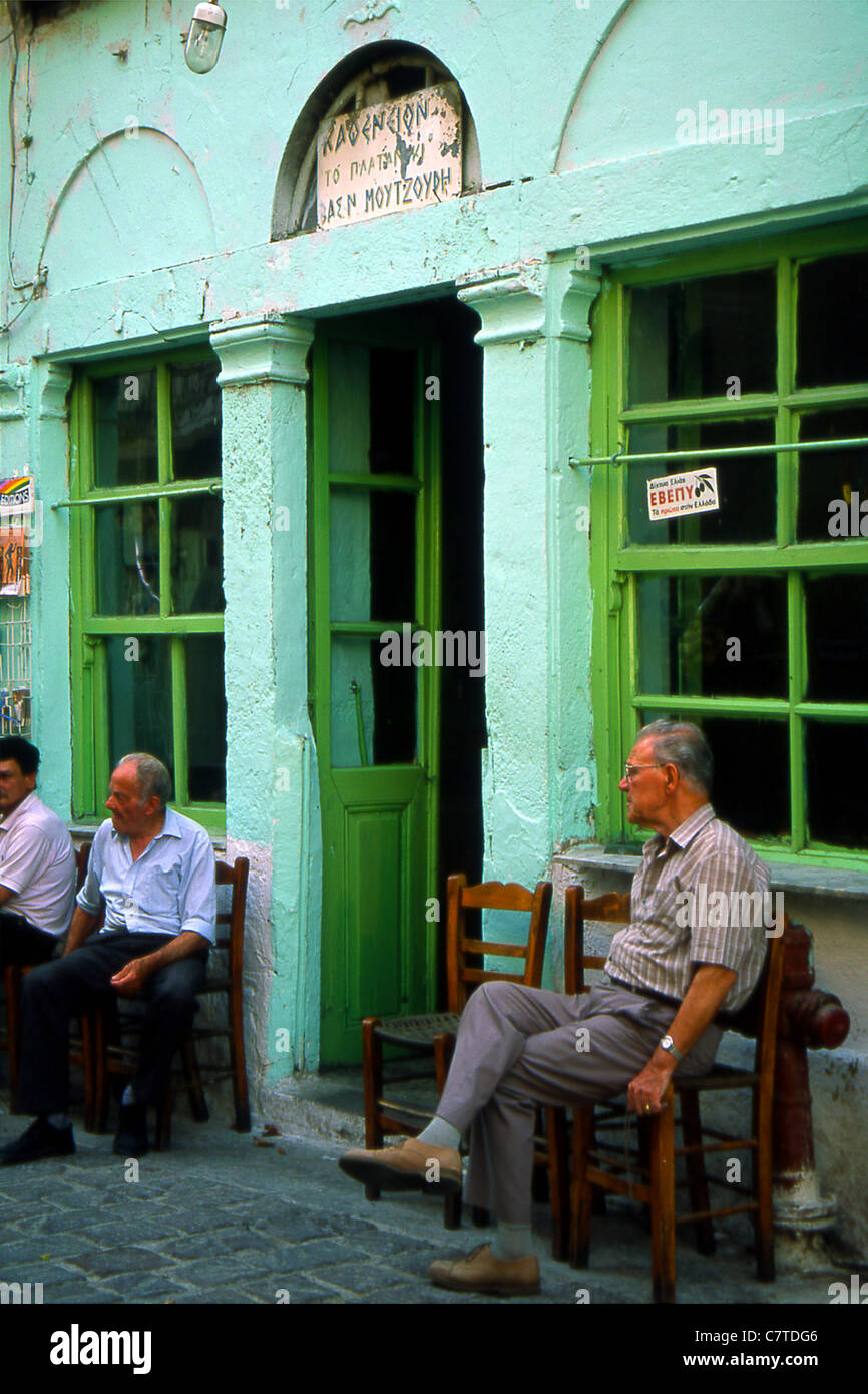 Coffee shop at Lesvos island Greece Stock Photo