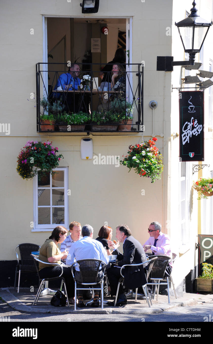 Lunchtime dinners at a city centre cafe. Exeter, Devon UK Stock Photo Alamy