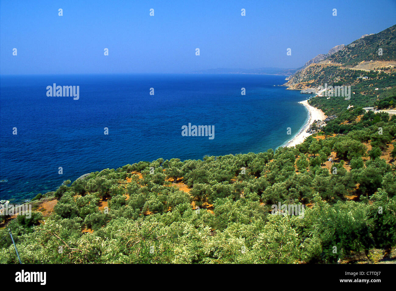 Beach at Lesvos island Greece Stock Photo