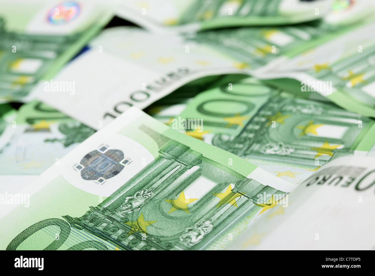 100 euro banknotes, may be used as background Stock Photo