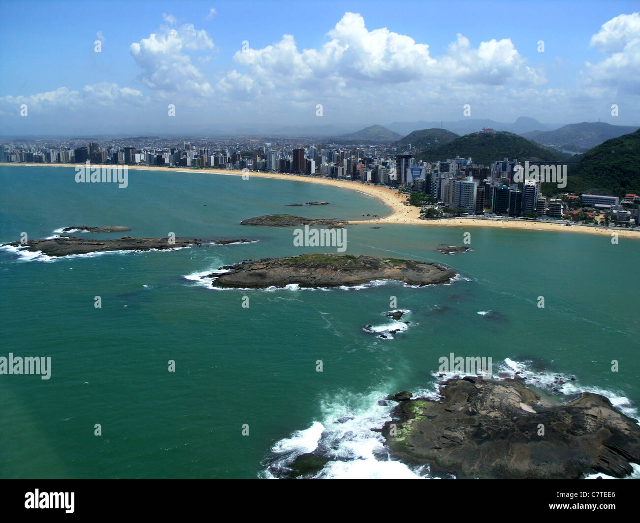 Urban beaches. Vila Velha city, Espírito Santo State Brazil. Stock Photo