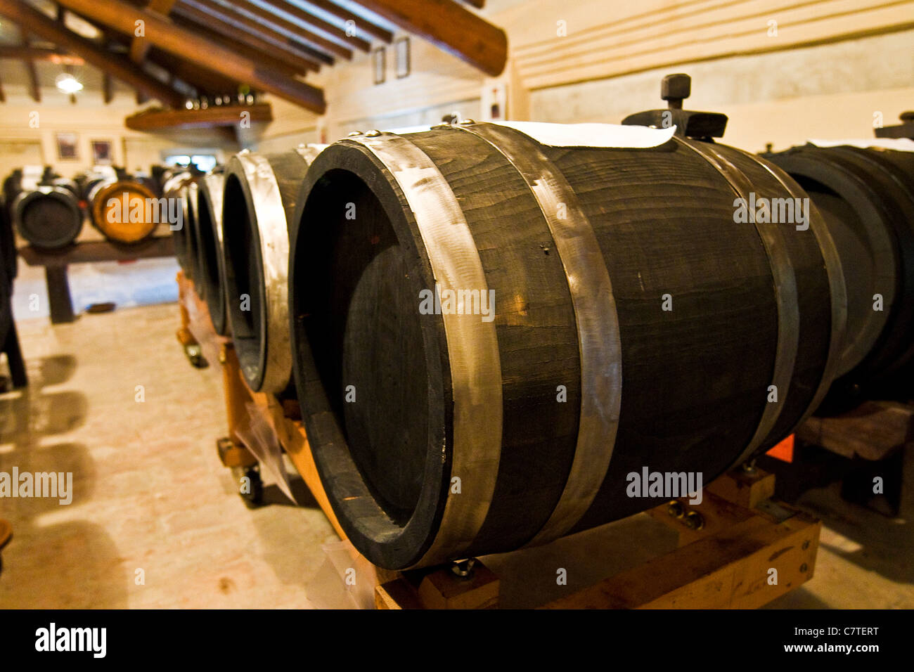 Italy, Emilia Romagna, Modena, balsamic vinegar ageing in barrels Stock Photo