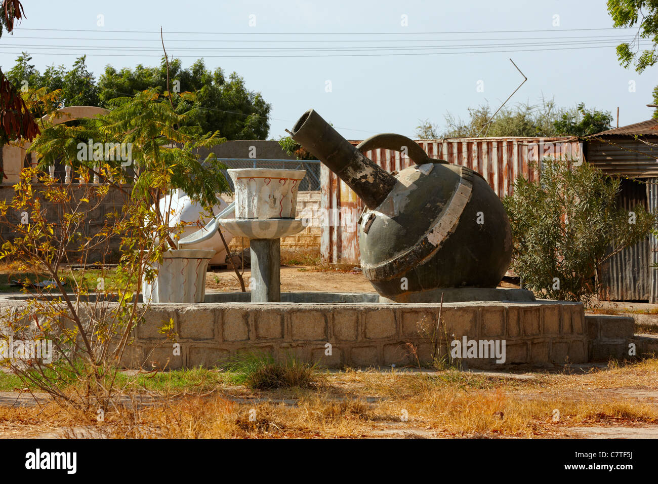 Coffee Pot Monument, Keren, Eritrea, Africa Stock Photo