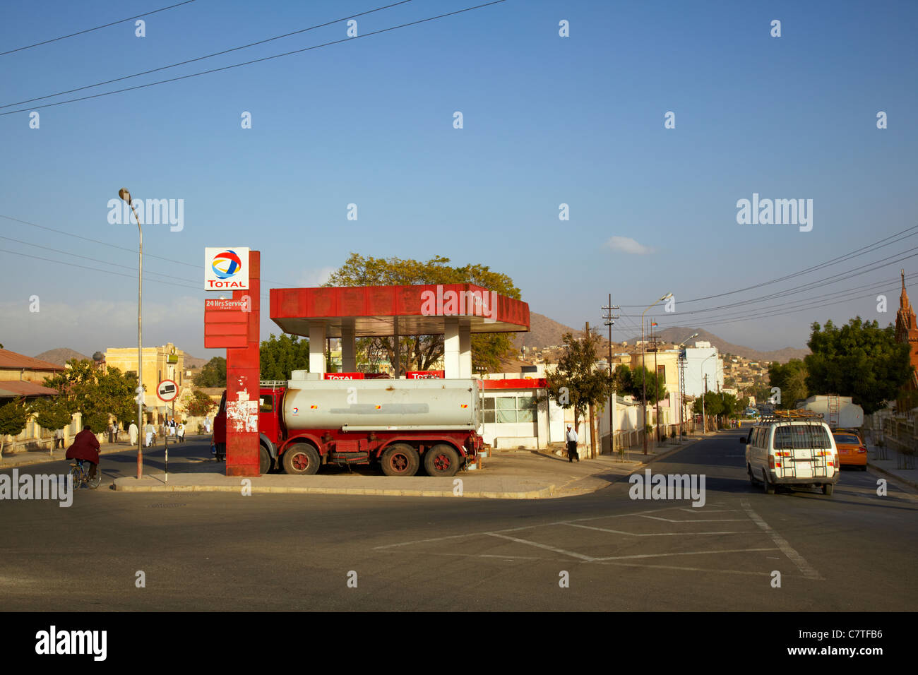 Total Gas Station, Keren, Eritrea, Africa Stock Photo