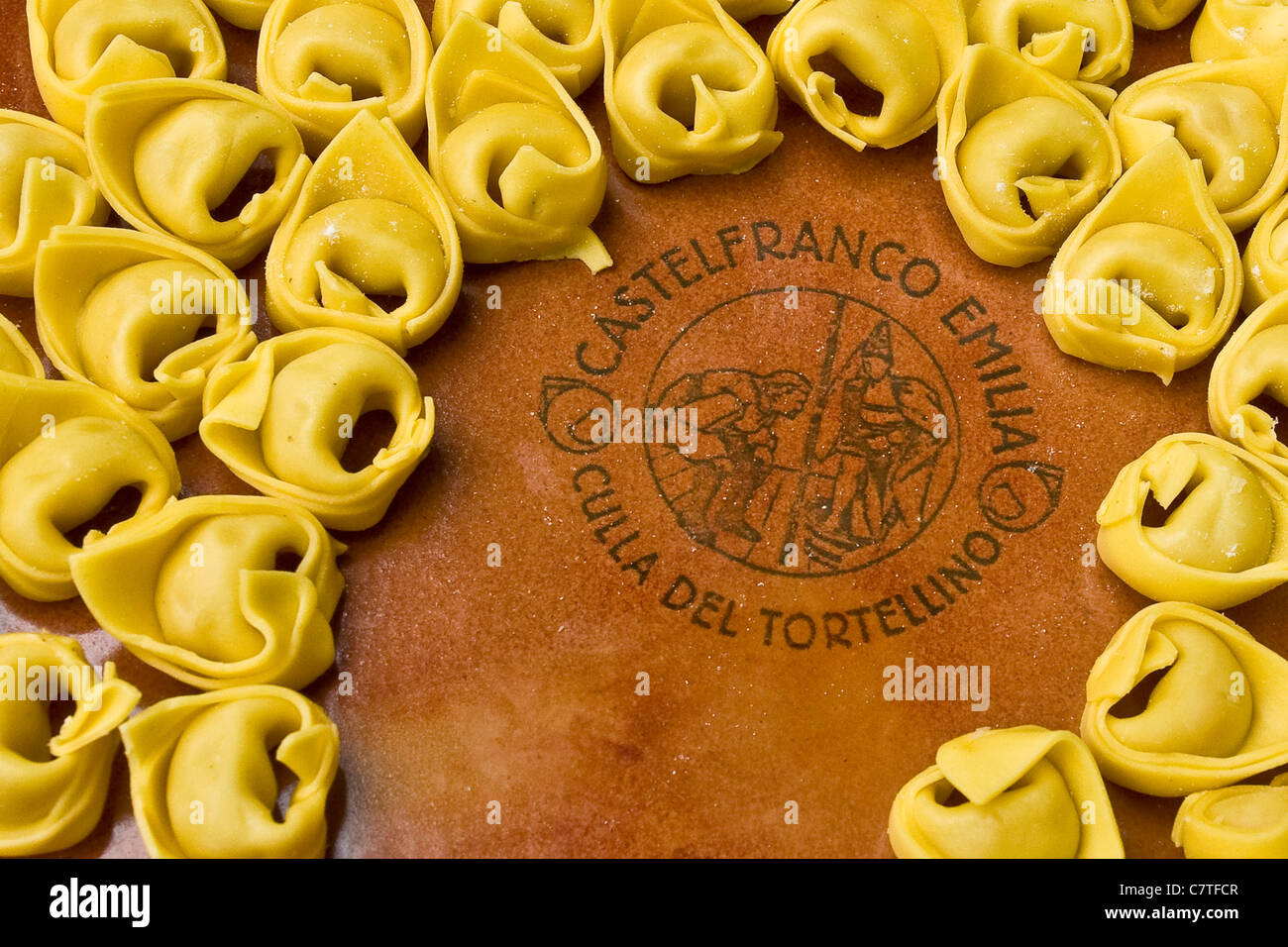 Italy, Emilia Romagna, Castelfrance Emilia, typical pasta 'tortellini' Stock Photo