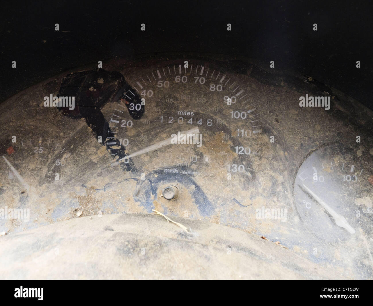 A Very Dirty Car Interior And Dashboard Stock Photo