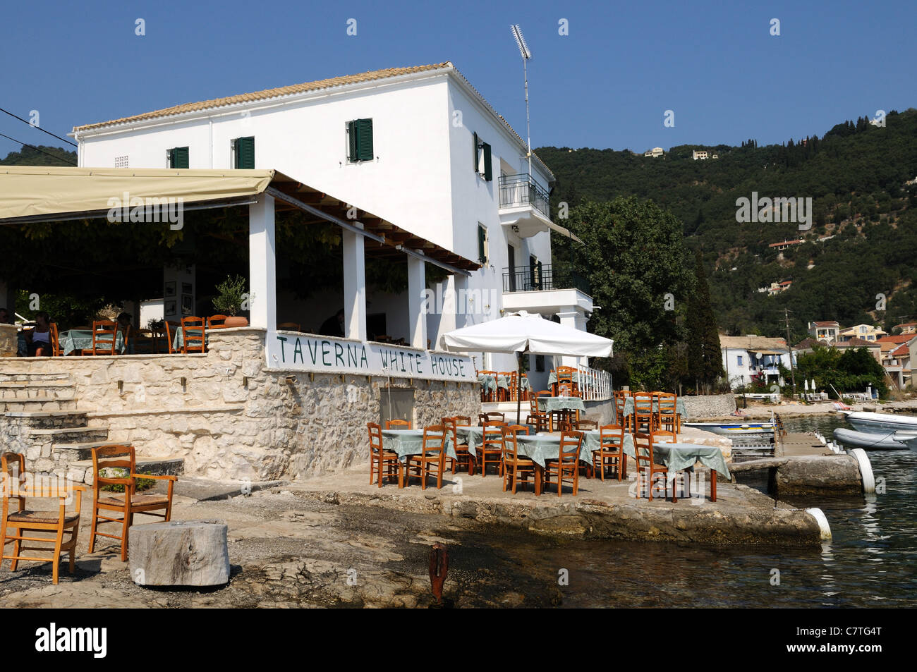 The White House former home of writer Gerald Durrel Kalami Corfu Greece Stock Photo