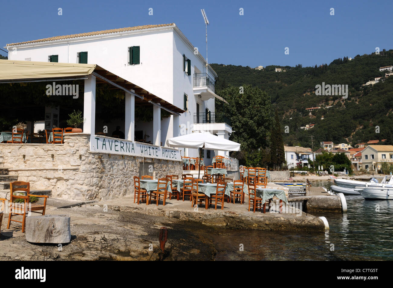 The White House former home of writer Gerald Durrel Kalami Corfu Greece Stock Photo