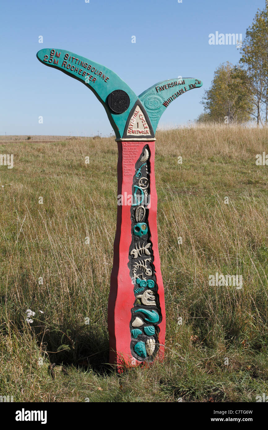 A sign for the National cycle network route 1 Stock Photo