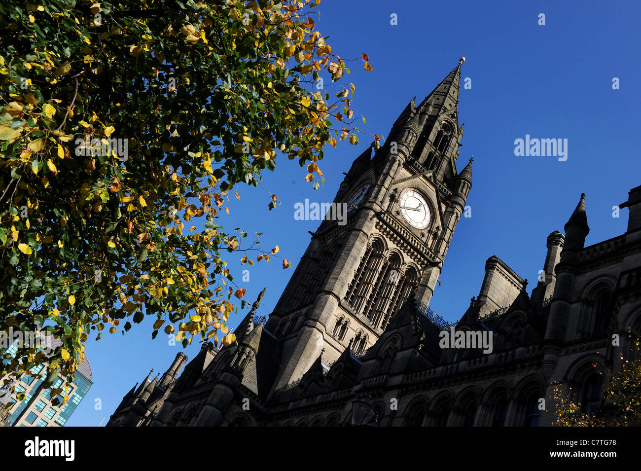Victorian gothic elegance of Manchester Town Hall, Albert Square, Manchester, England. Picture by Paul Heyes, September 28, 2011 Stock Photo