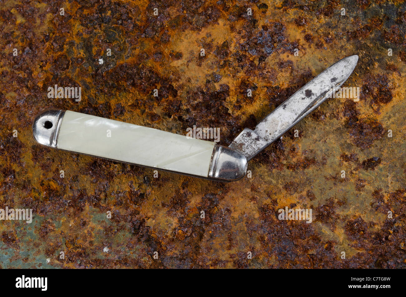 Old Pocket Knife Stock Photo Alamy