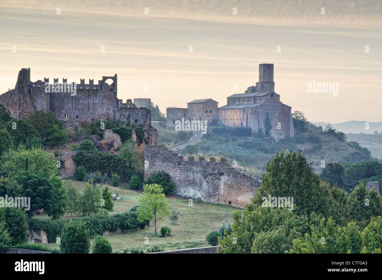 Views of St. Peter's hill and Rivellino, Tuscania, central Italy. Stock Photo