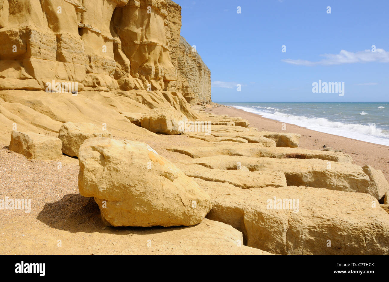 The base of Burton Cliff on the Jurassic Coast Stock Photo Alamy