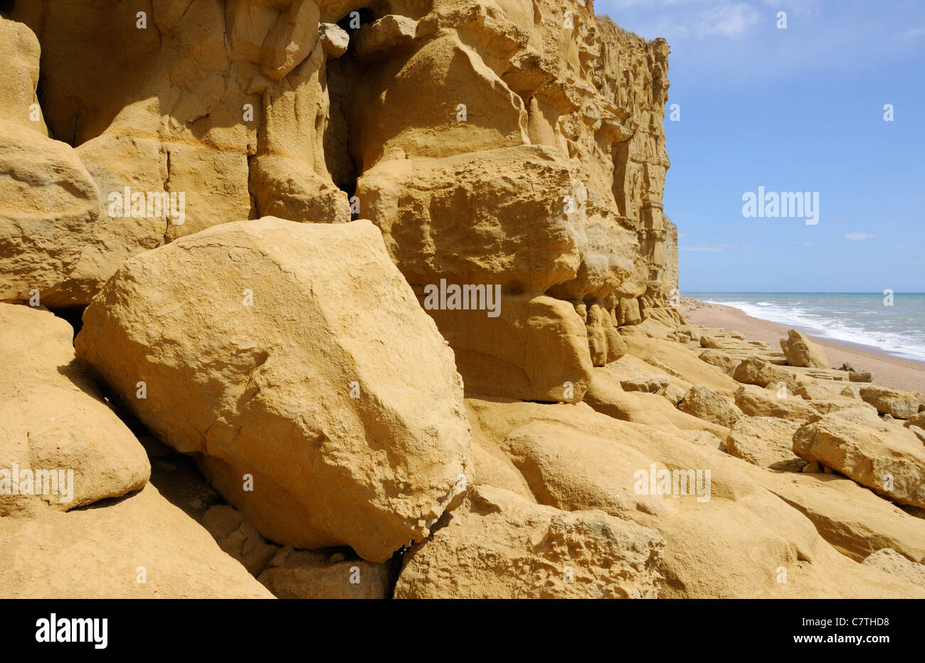 The base of Burton Cliff on the Jurassic Coast Stock Photo Alamy