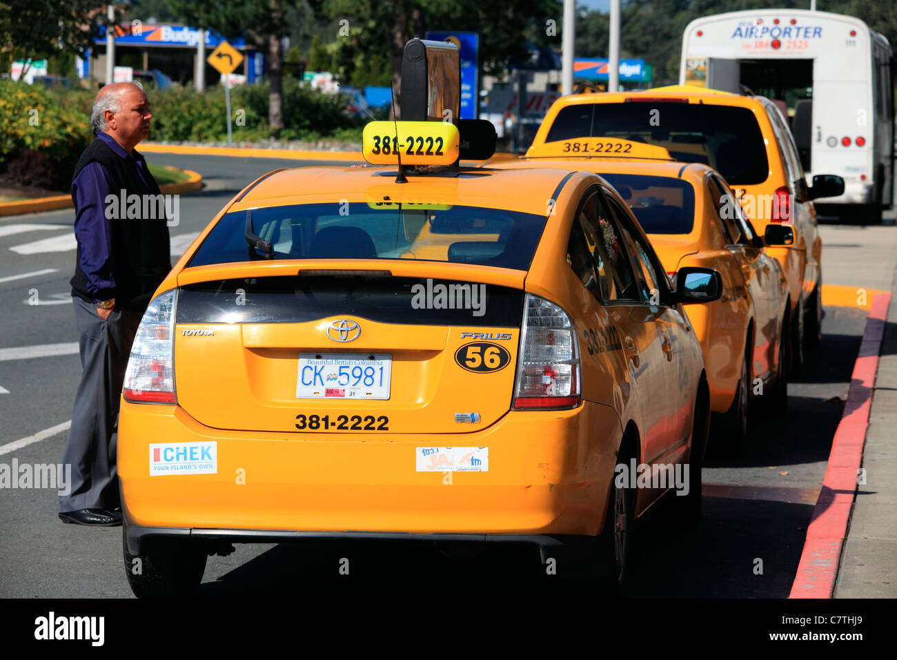 Taxi cabs at airport Stock Photo Alamy