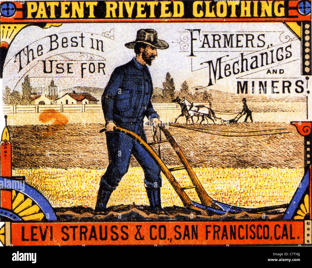 LEVI STRAUSS advert about 1874 Stock Photo