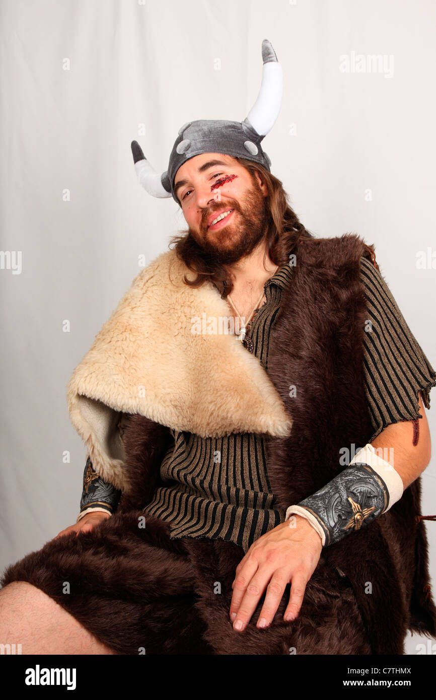 Man in a viking costume Stock Photo - Alamy