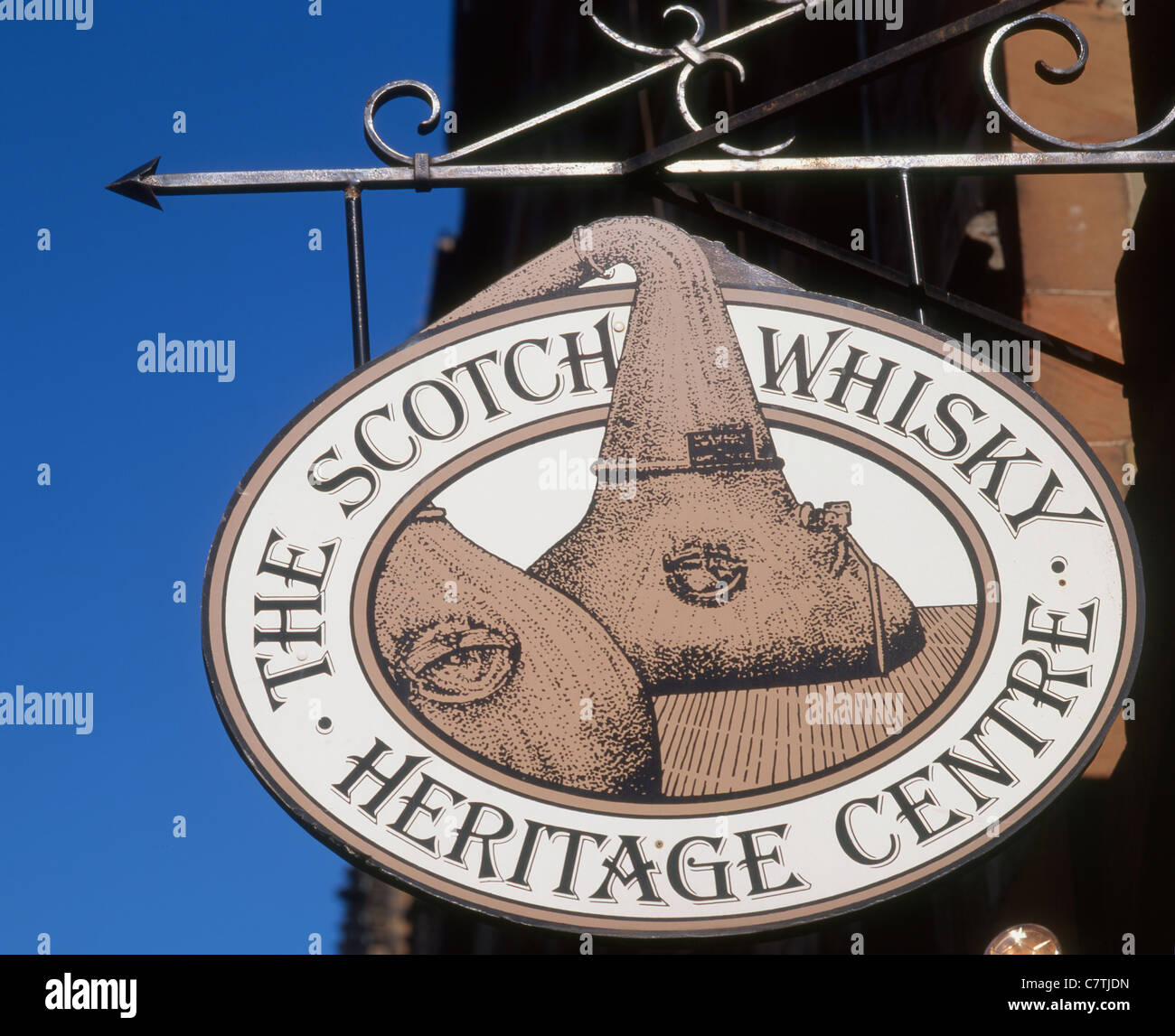 Scotland Edinburgh Scotch Whisky Heritage centre sign Stock Photo Alamy