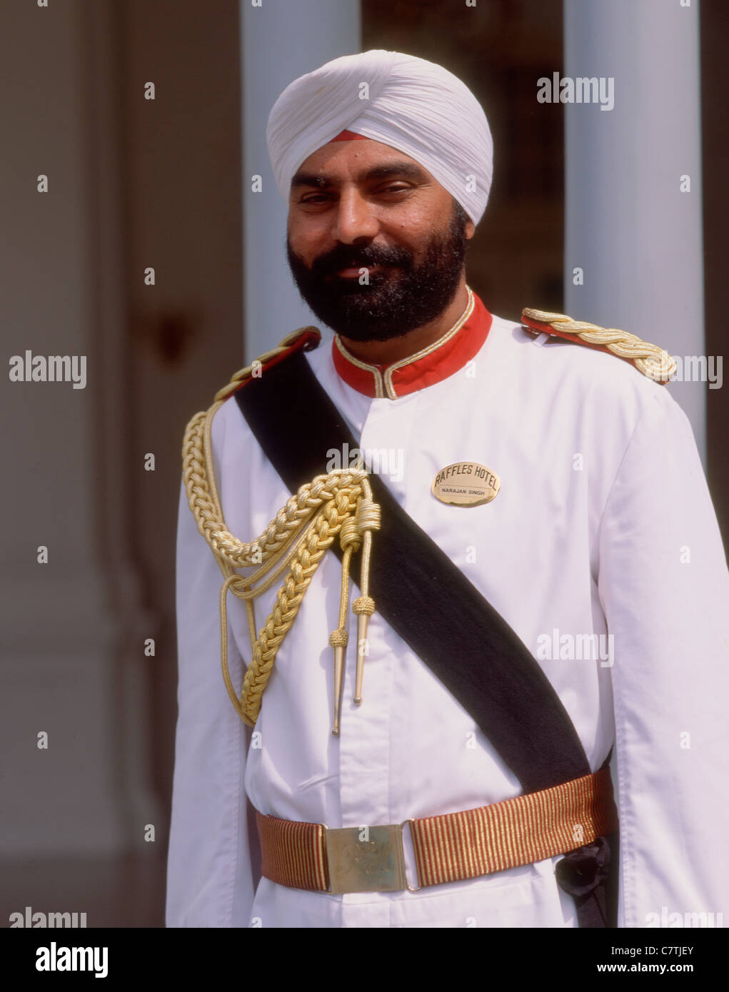 Singapore Raffles Hotel Doorman Stock Photo 39264707 Alamy