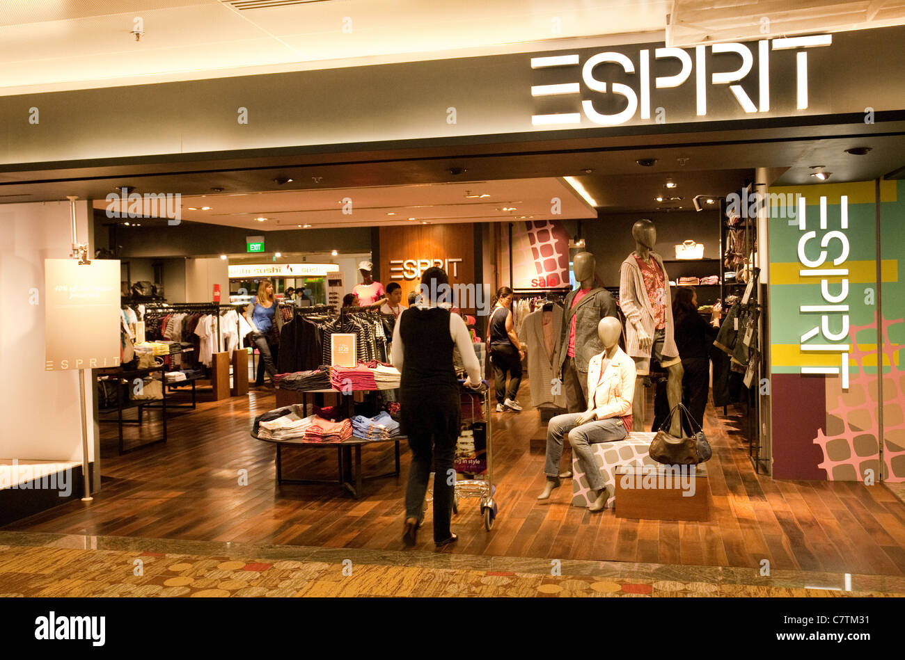 People shopping at the esprit fashion store, Changi airport Singapore Stock  Photo - Alamy