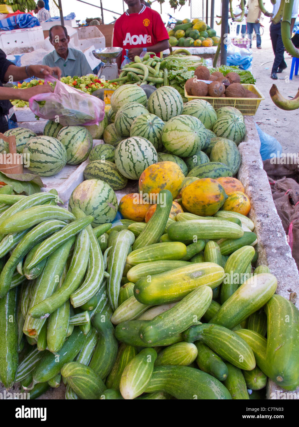Vegetable and fruits sold in a fresh market in Male, Maldives Stock Photo