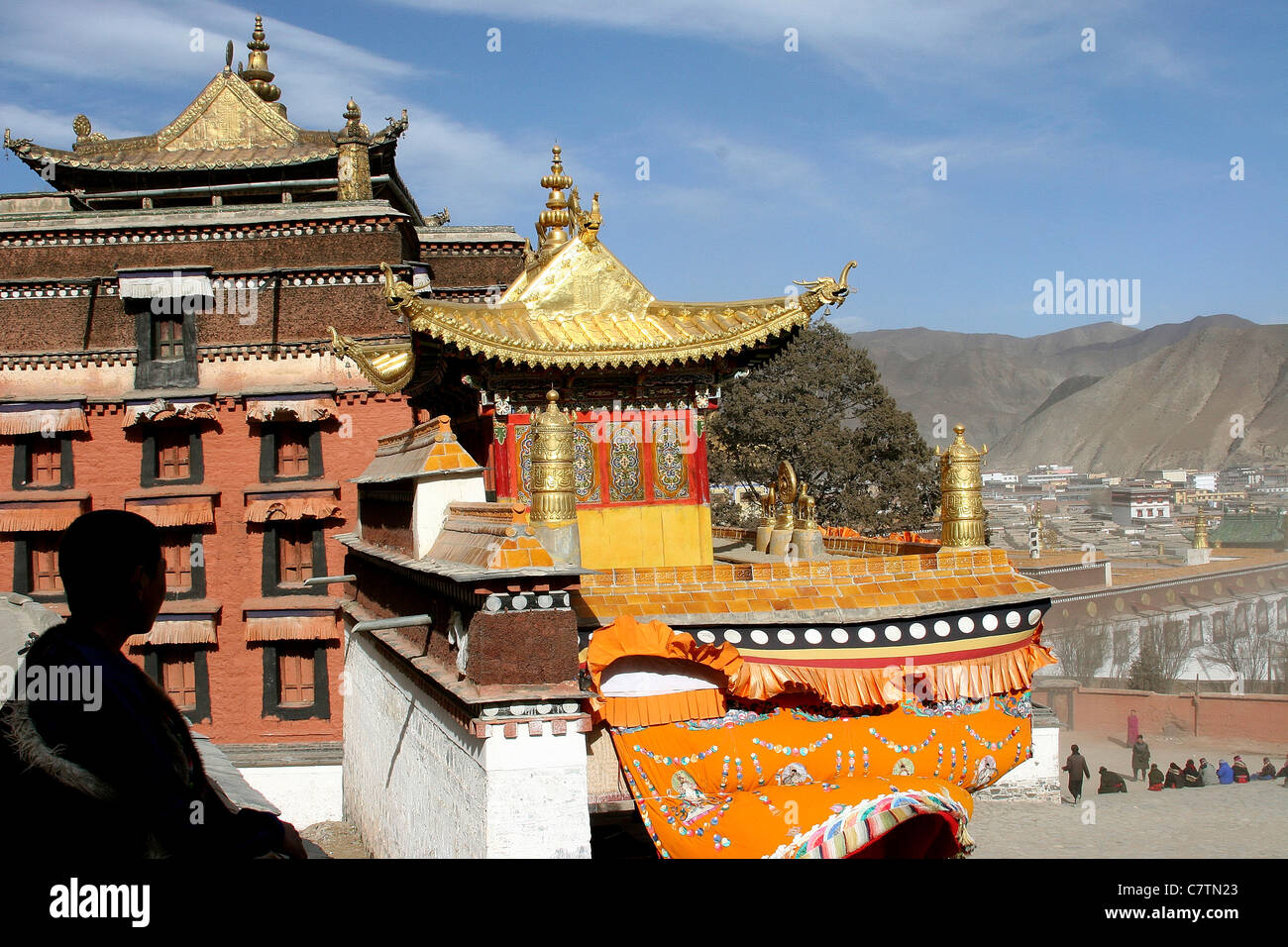 China, Gansu, Labrang Monastery Stock Photo