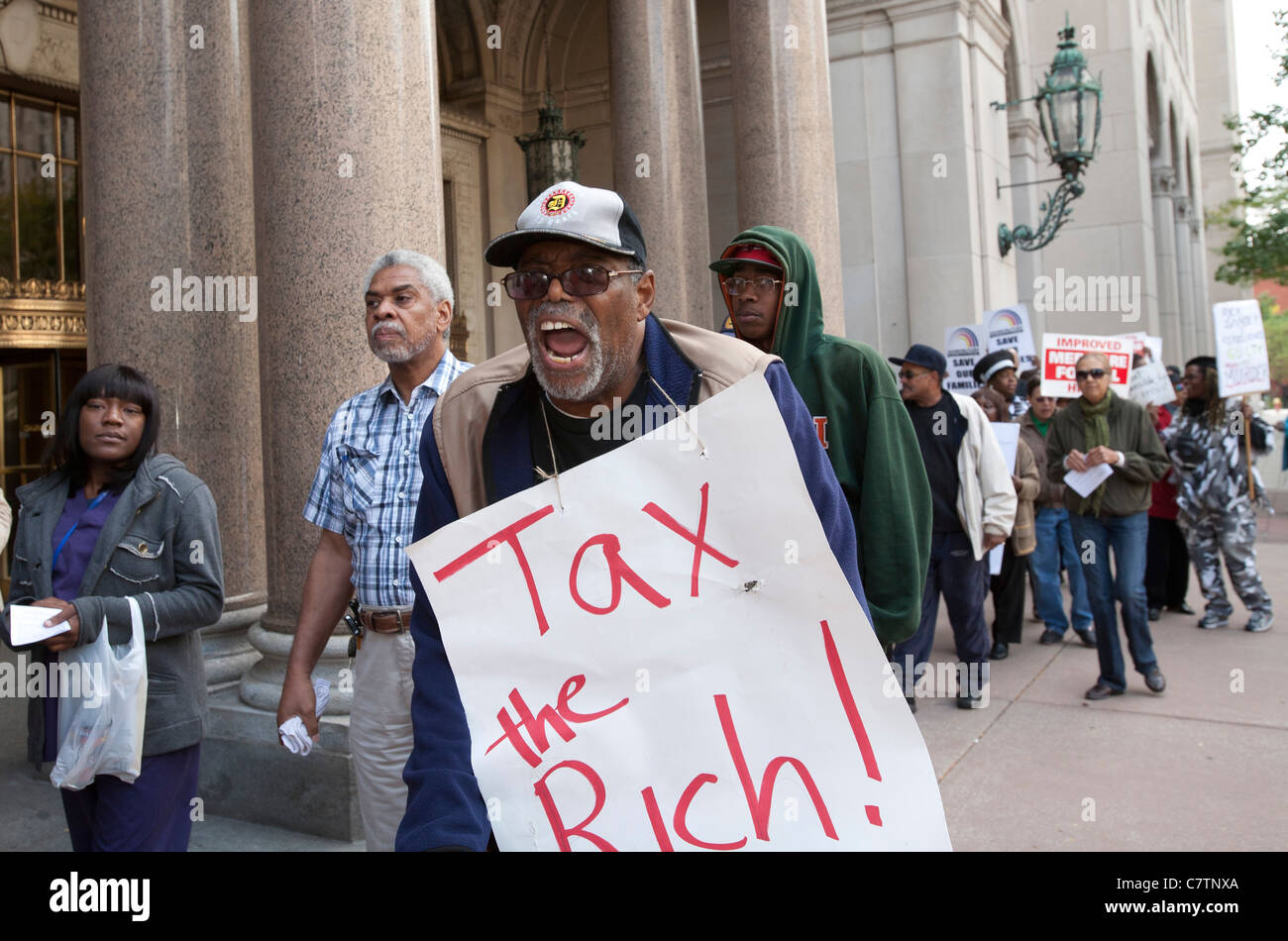 Protest Against Michigan Welfare Cuts Stock Photo