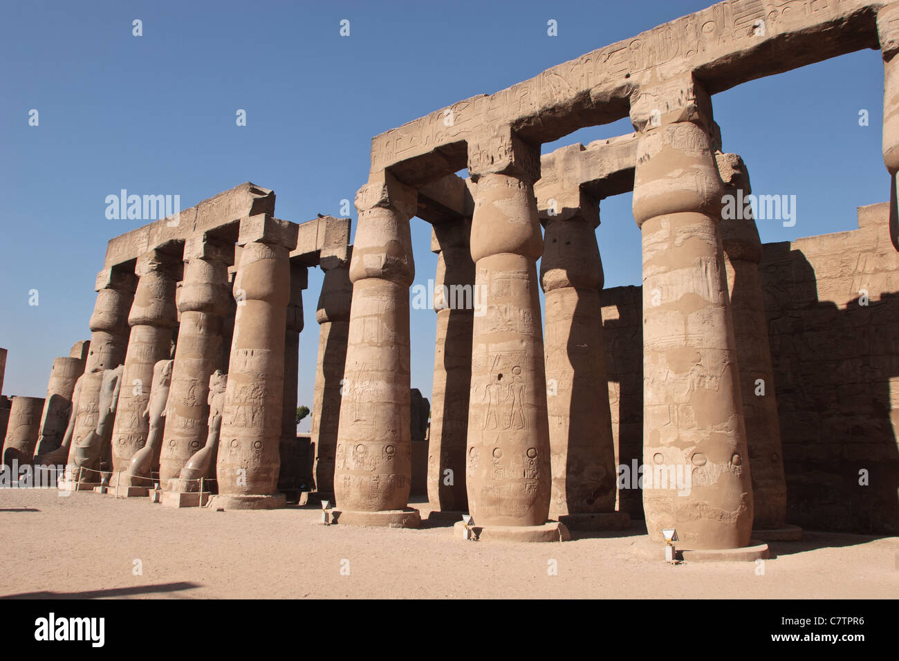 Pillars, Luxor Temple, Egypt. Stock Photo