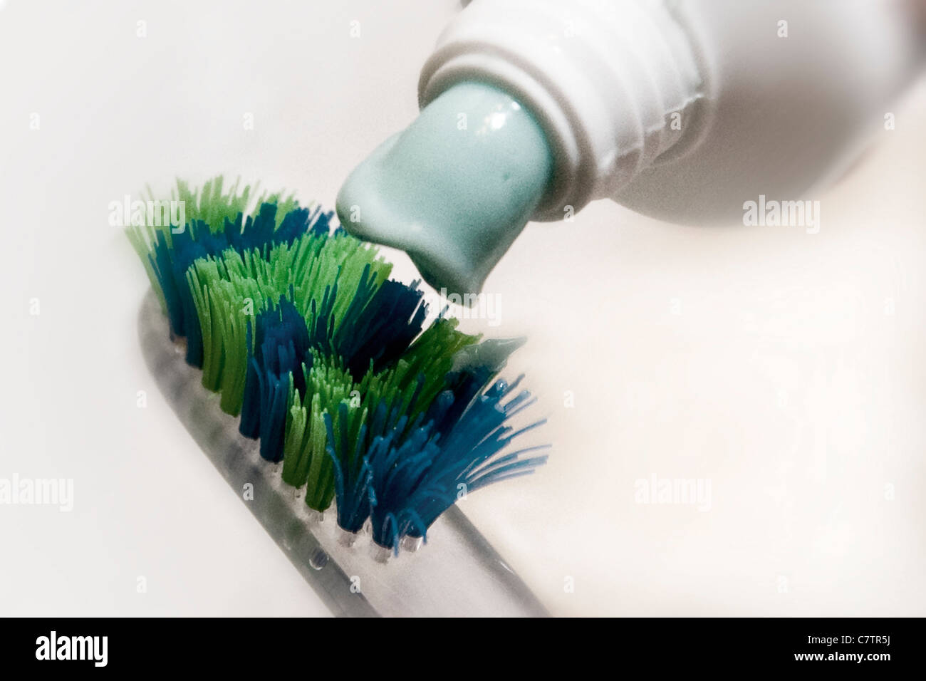 Toothbrush and toothpaste Stock Photo