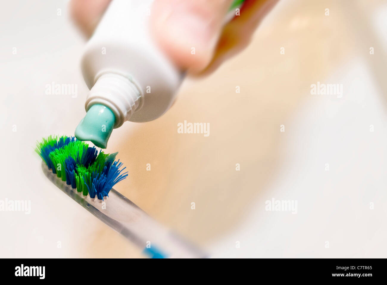 Toothbrush and toothpaste Stock Photo