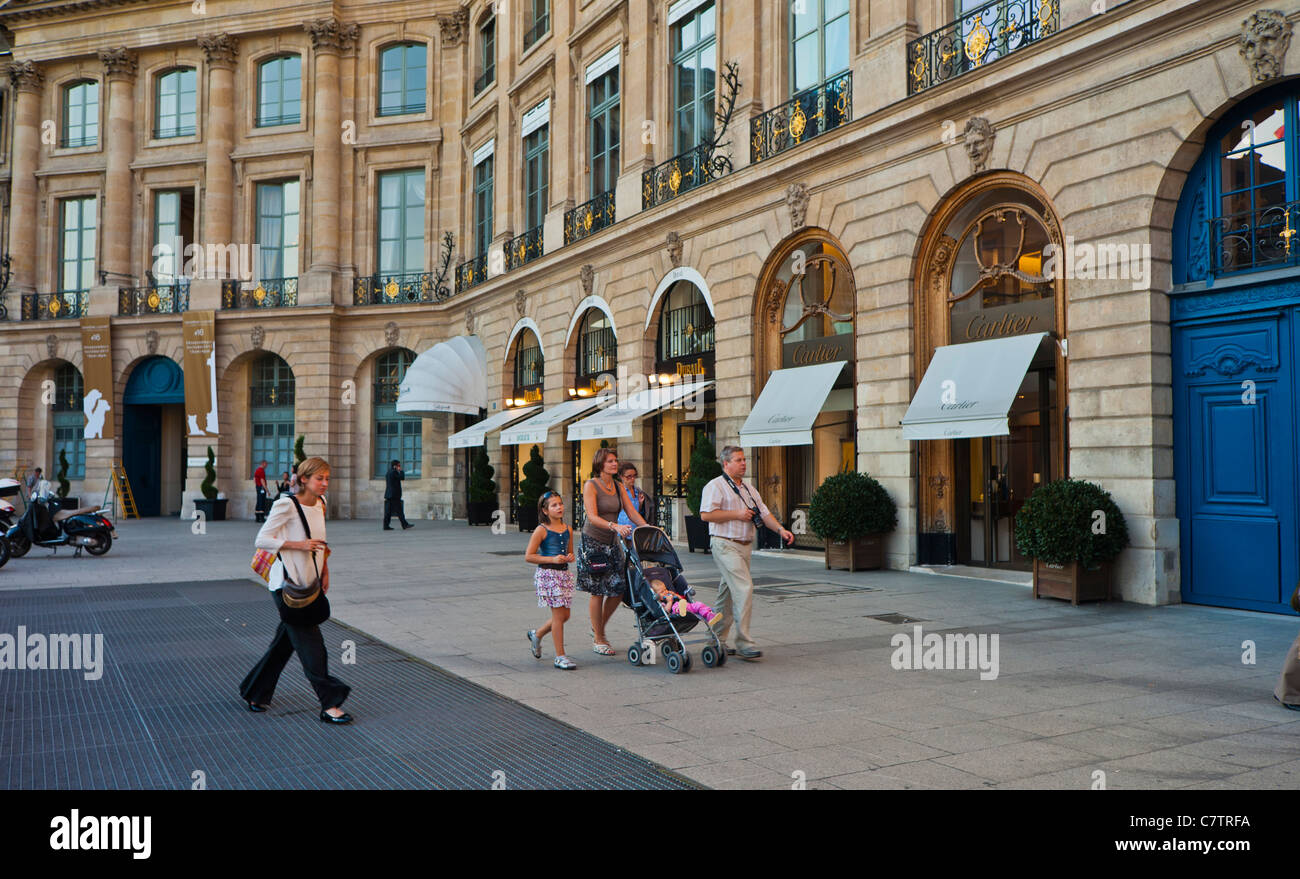 Paris, France, People Shopping on High Street, 'Place Vendome', Parisian street scene Stock Photo