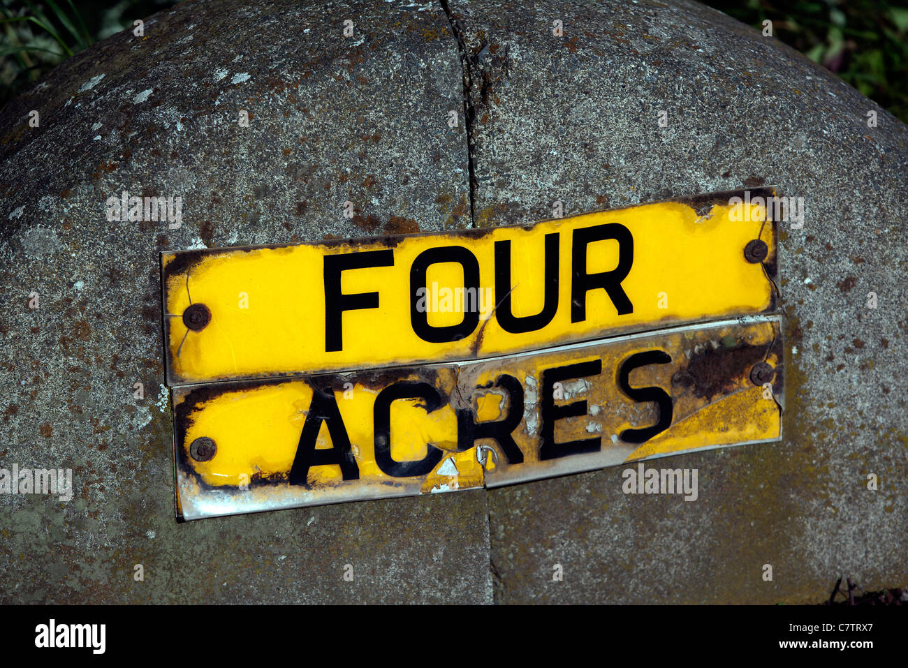 Four Acres Farm sign, Norton, Stockton on Tees, England, UK, Europe Stock Photo