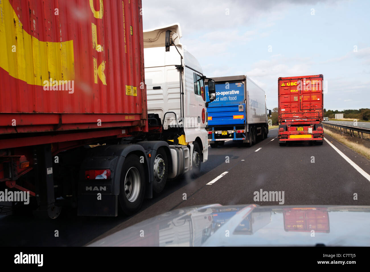Heavy traffic on two-lane section of the A19 near Stockton on Tees, England, UK, Europe, England, UK, Europe Stock Photo