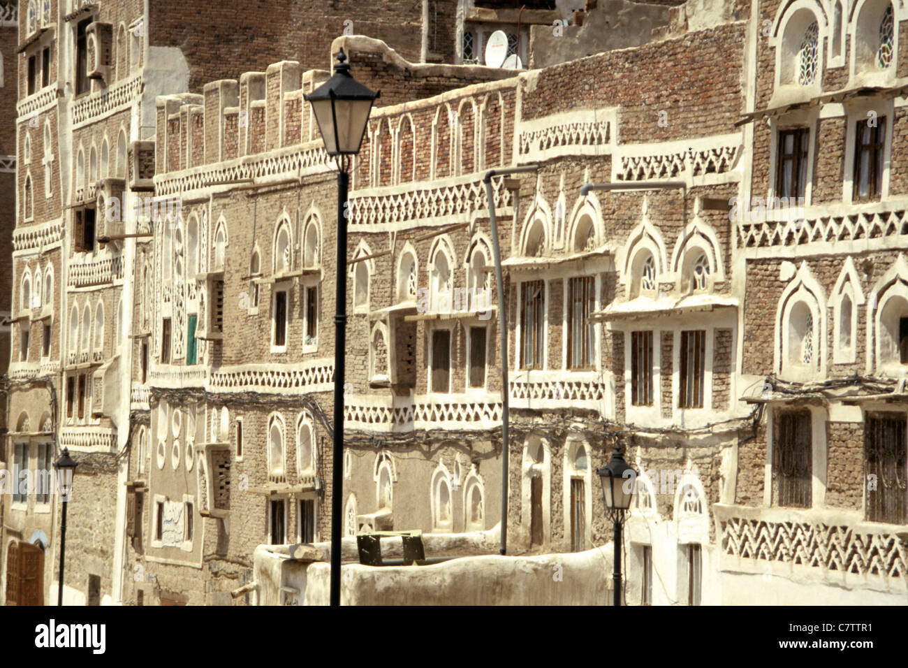 Yemen, Sanaa, typical houses Stock Photo Alamy