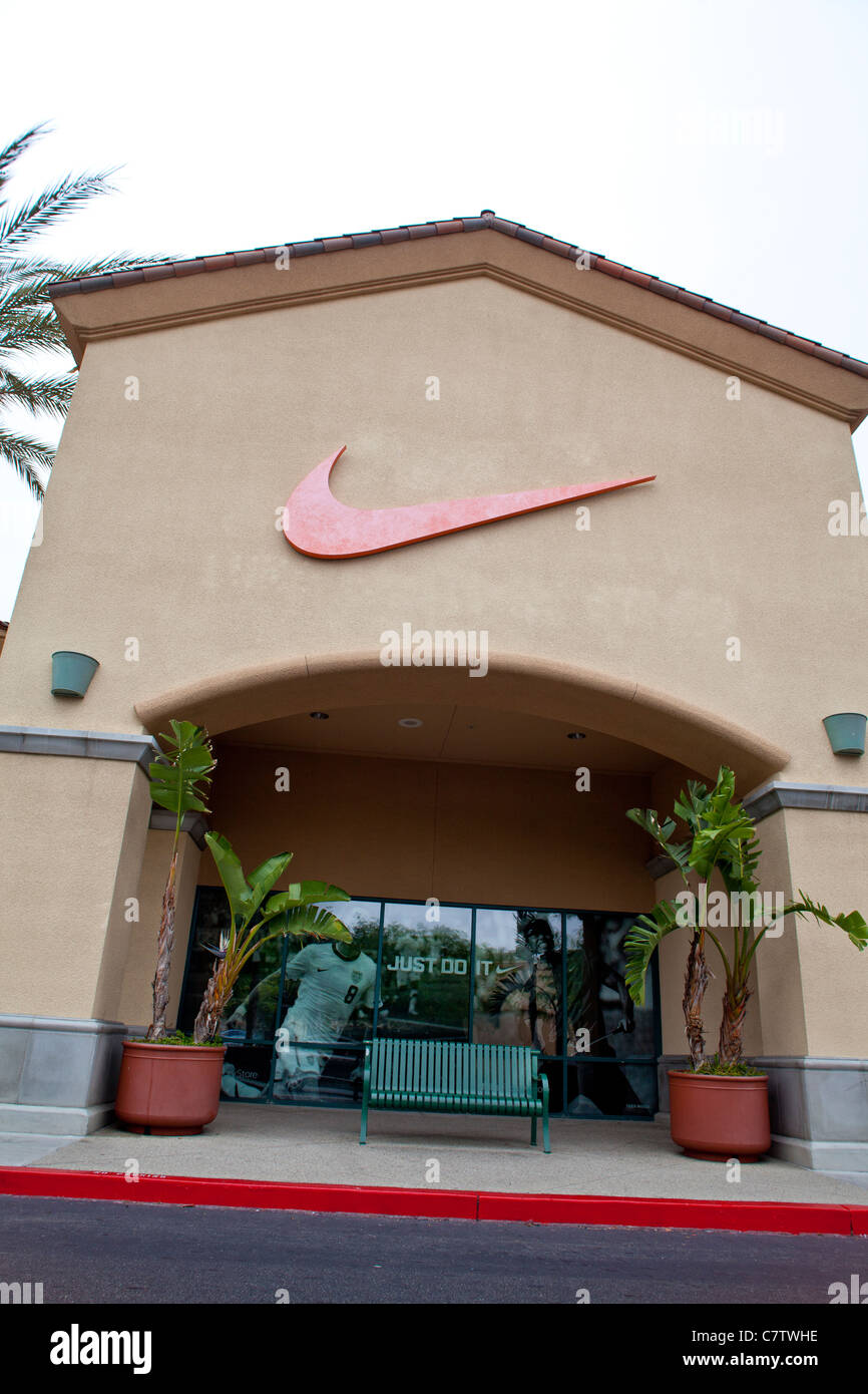 A Nike outlet store at the Camarillo outlet center in Camarillo California Stock Photo