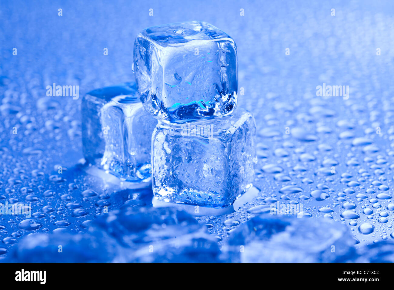 Transparent ice cubes Stock Photo