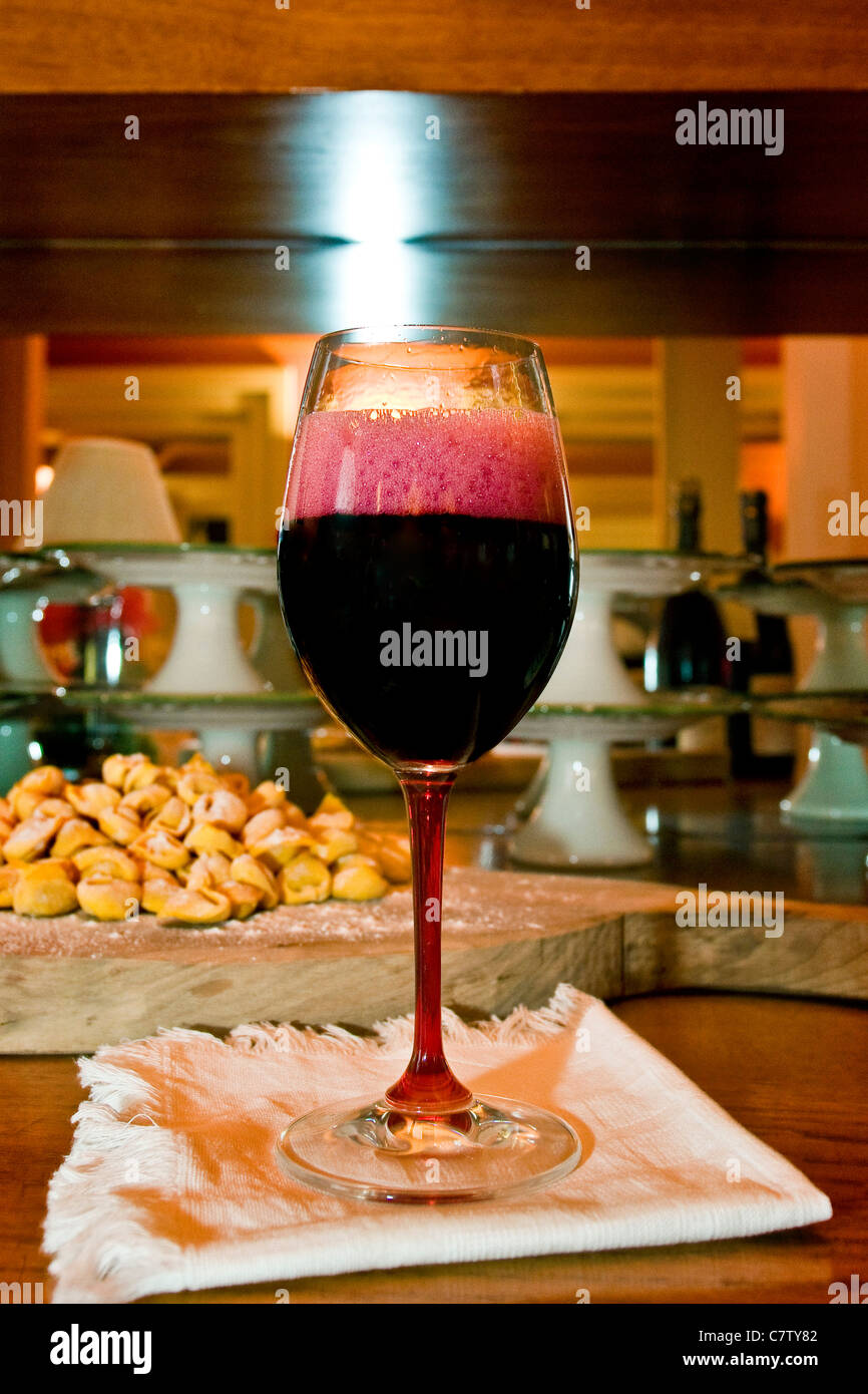 Glaa of lambrusco wine Stock Photo Alamy