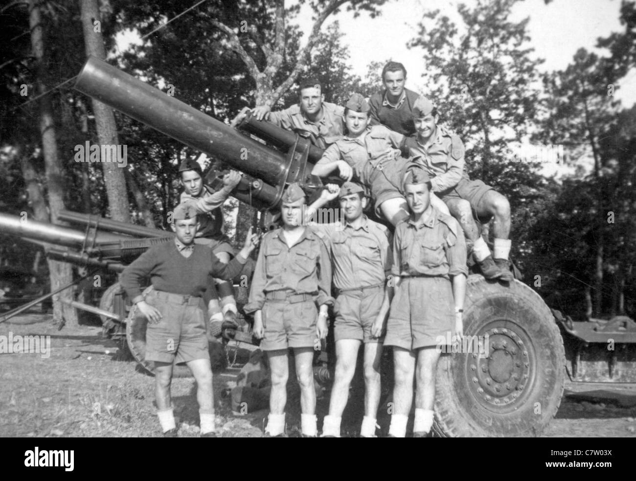 Italy, 1950's. Group of soldiers Stock Photo