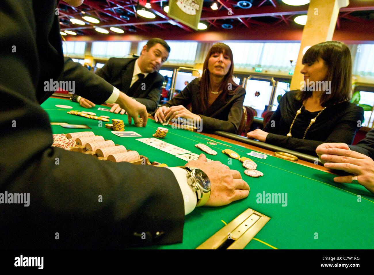 Italy, Val D'Aosta, Saint Vincent, people playing poker in casino Stock  Photo - Alamy