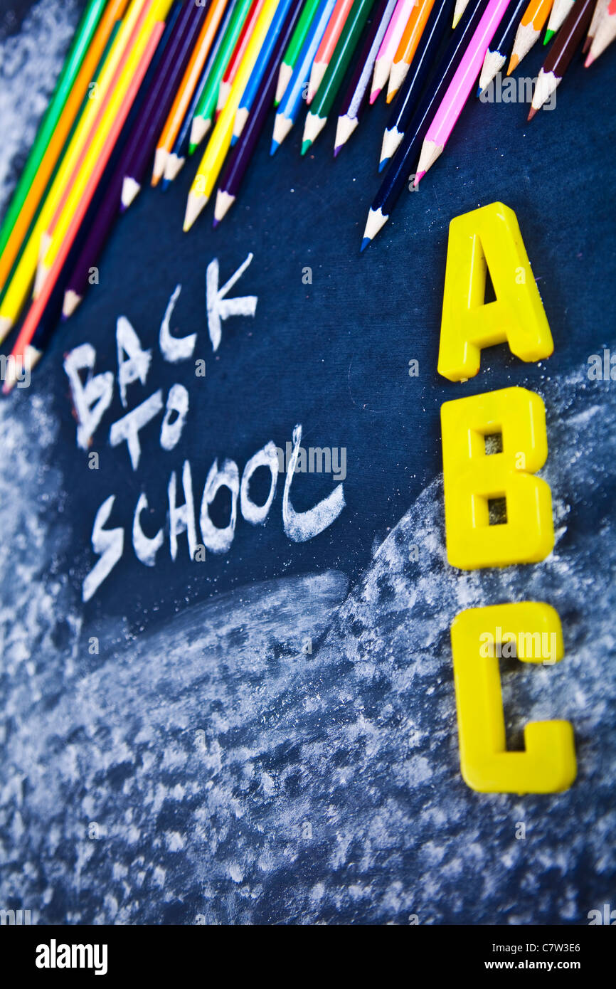 Chalkboard at school Stock Photo Alamy