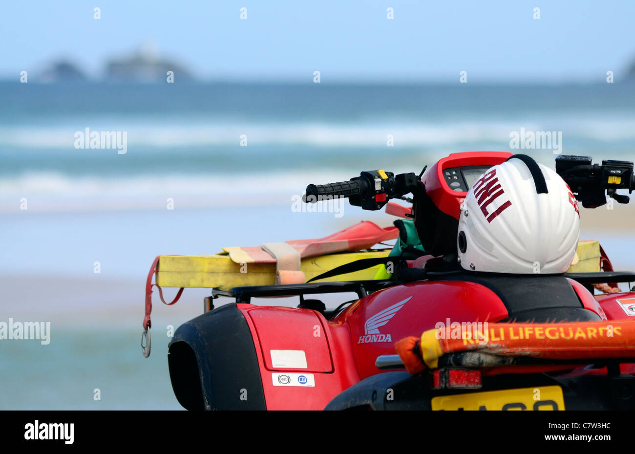 RNLI beach patrol quad bike near Godrevy Cornwall UK Stock Photo Alamy
