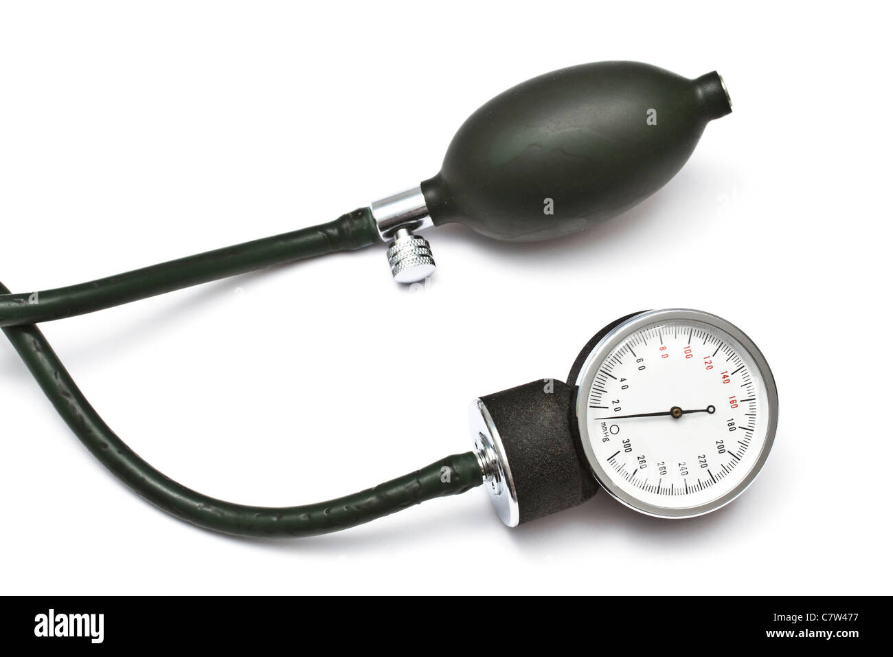 Old sphygmomanometer closeup on white background Stock Photo Alamy