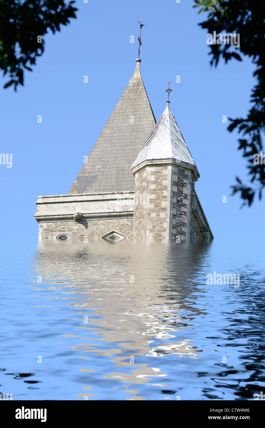 Tower in Flood Stock Photo
