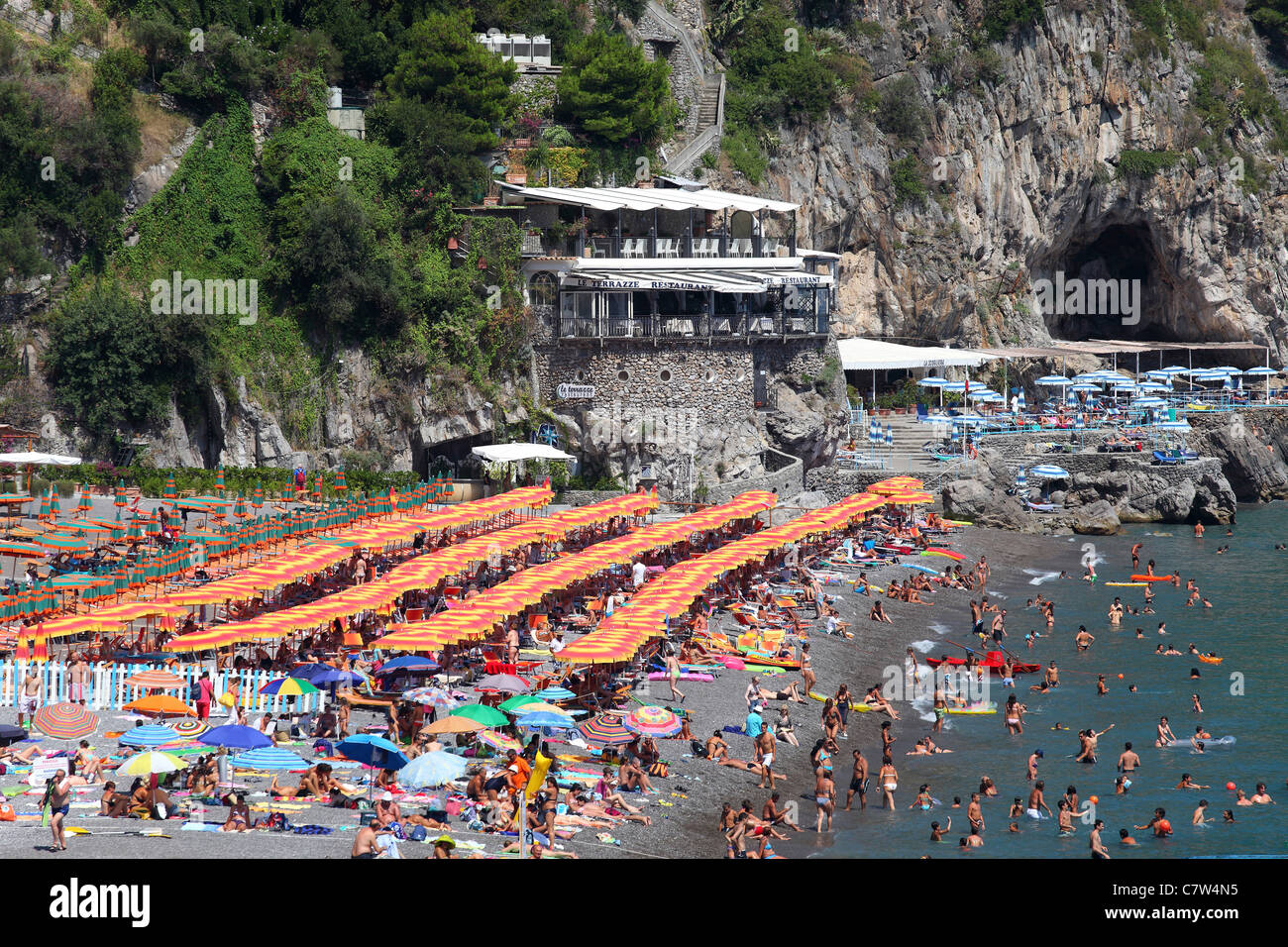 Italy Campania Amalfi Coast Positano Marina Grande Beach