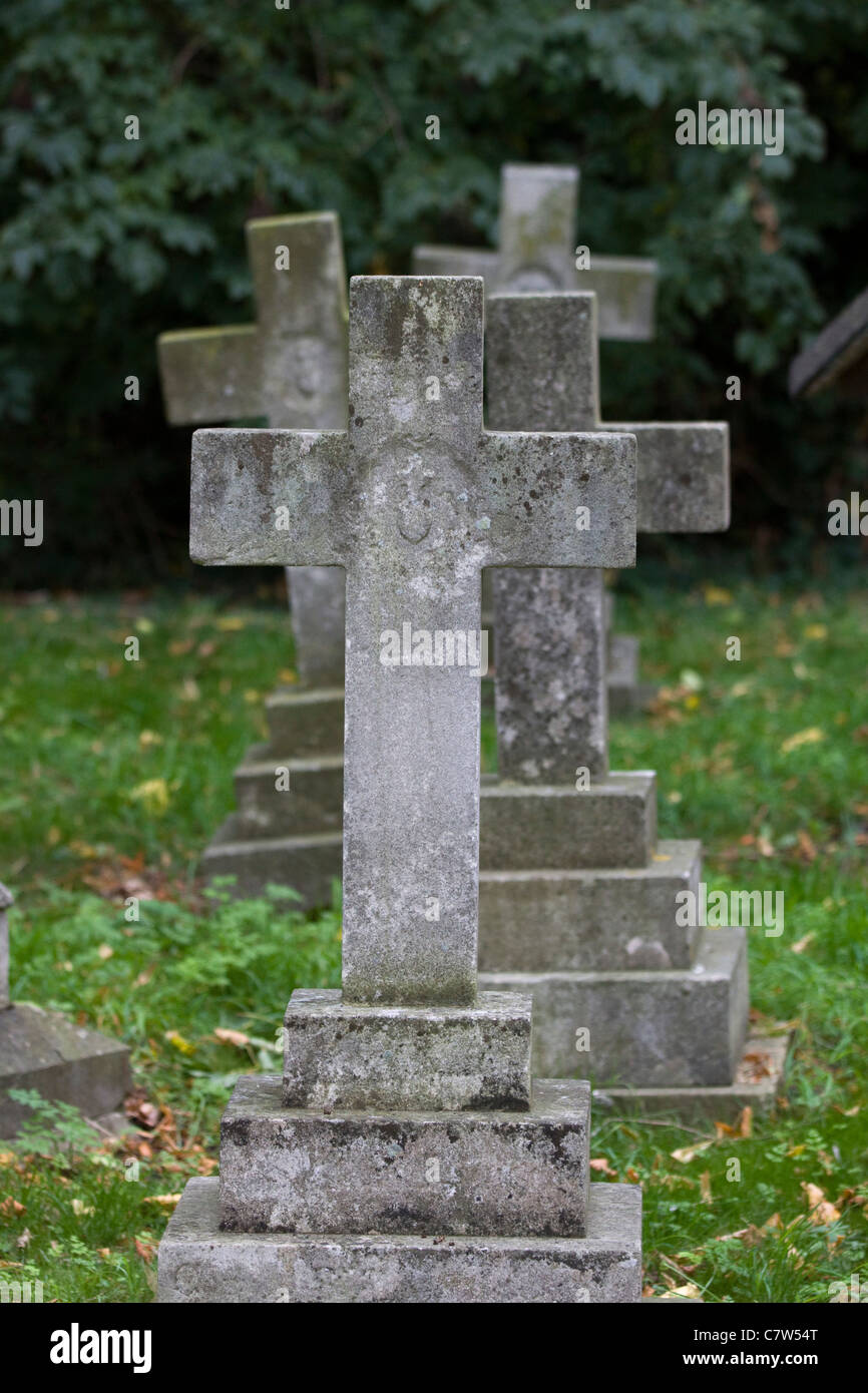 Stone Gravestones in a graveyard Stock Photo Alamy