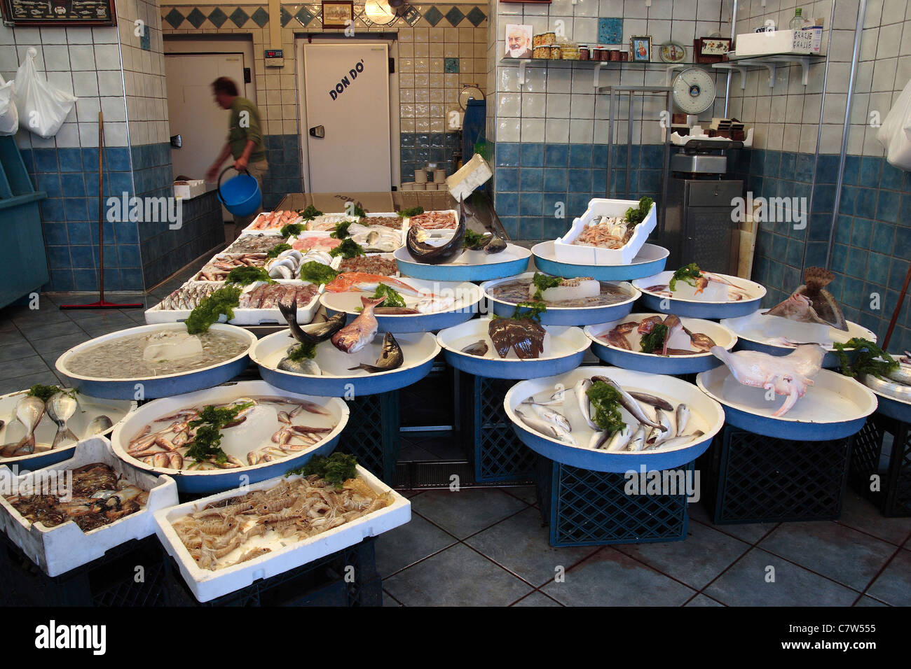 Italy,Campania, Torre del Greco, fish market Stock Photo