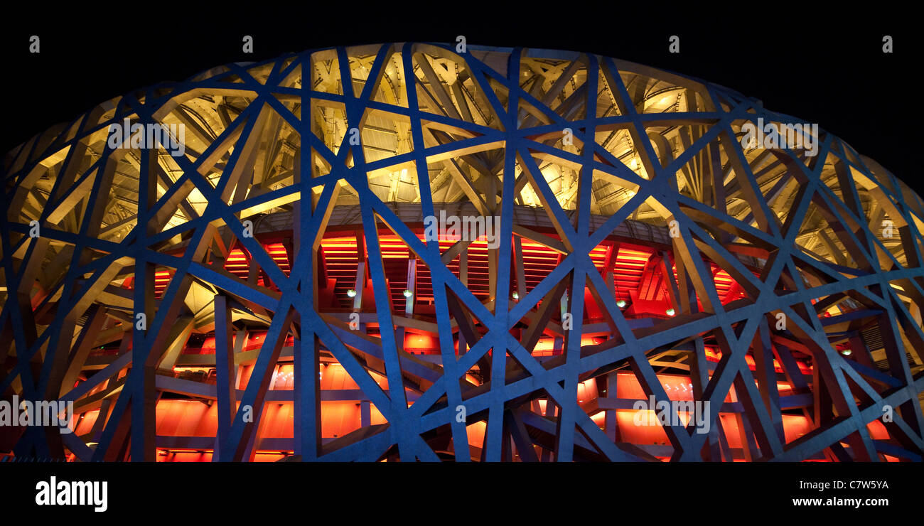 Beijing's Bird's Nest at night Stock Photo Alamy