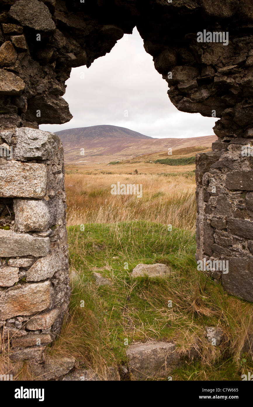 Ireland, Co Wicklow, Wicklow Mountains, view through, window of old